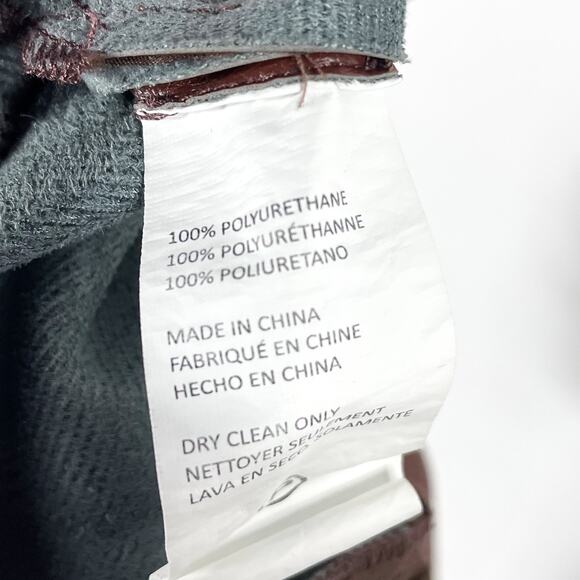 Jason Wu Faux Leather Wide‎ Leg Trousers Cropped Brown High Rise Pants Sz 8 - Picture 15 of 15